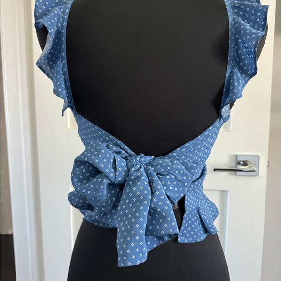 NWOT Chan Luu for Anthropologie Silk Cropped Ruffle Tank Top SZ S like new - Picture 4 of 4